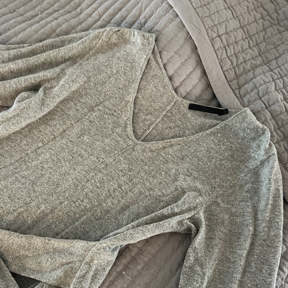 Jenni Kayne Heather Gray Knit Sweater Dress, Cashmere Wool Blend - Picture 3 of 6